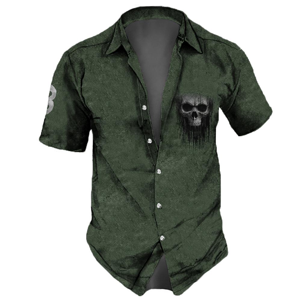 Camisa Skull Caveira, Moda Verão 2024, Rock, Gótico