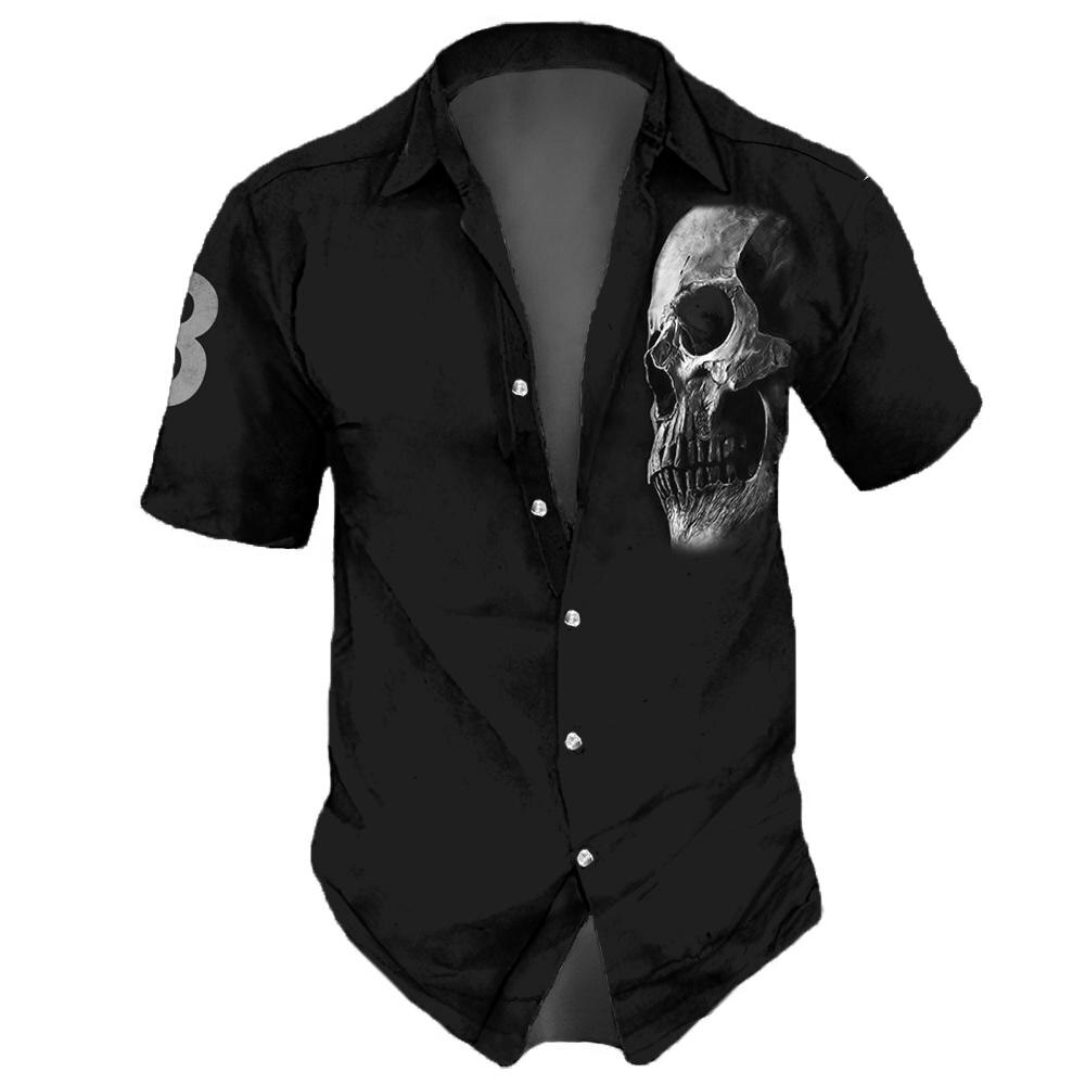 Camisa Skull Caveira, Moda Verão 2024, Rock, Gótico