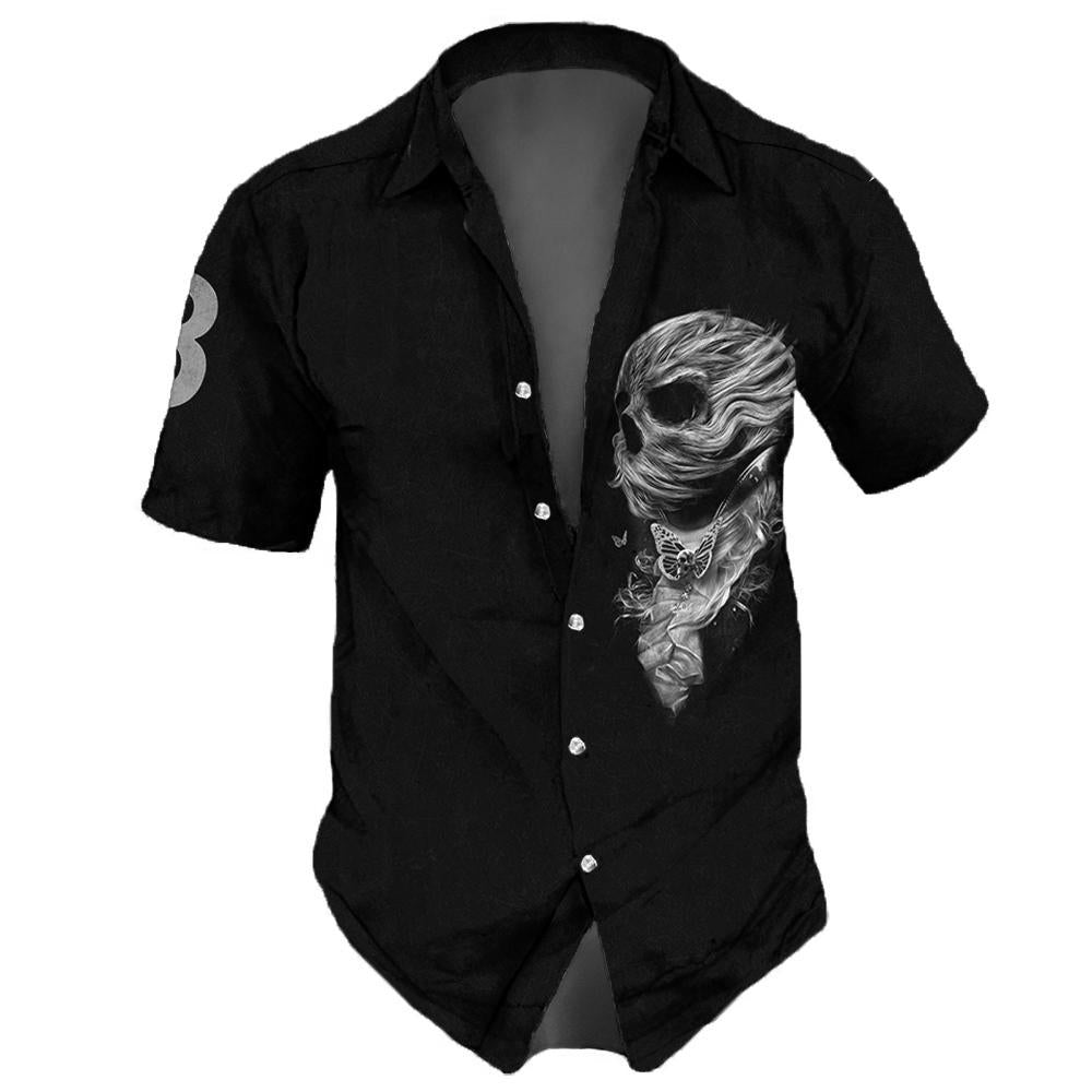 Camisa Skull Caveira, Moda Verão 2024, Rock, Gótico