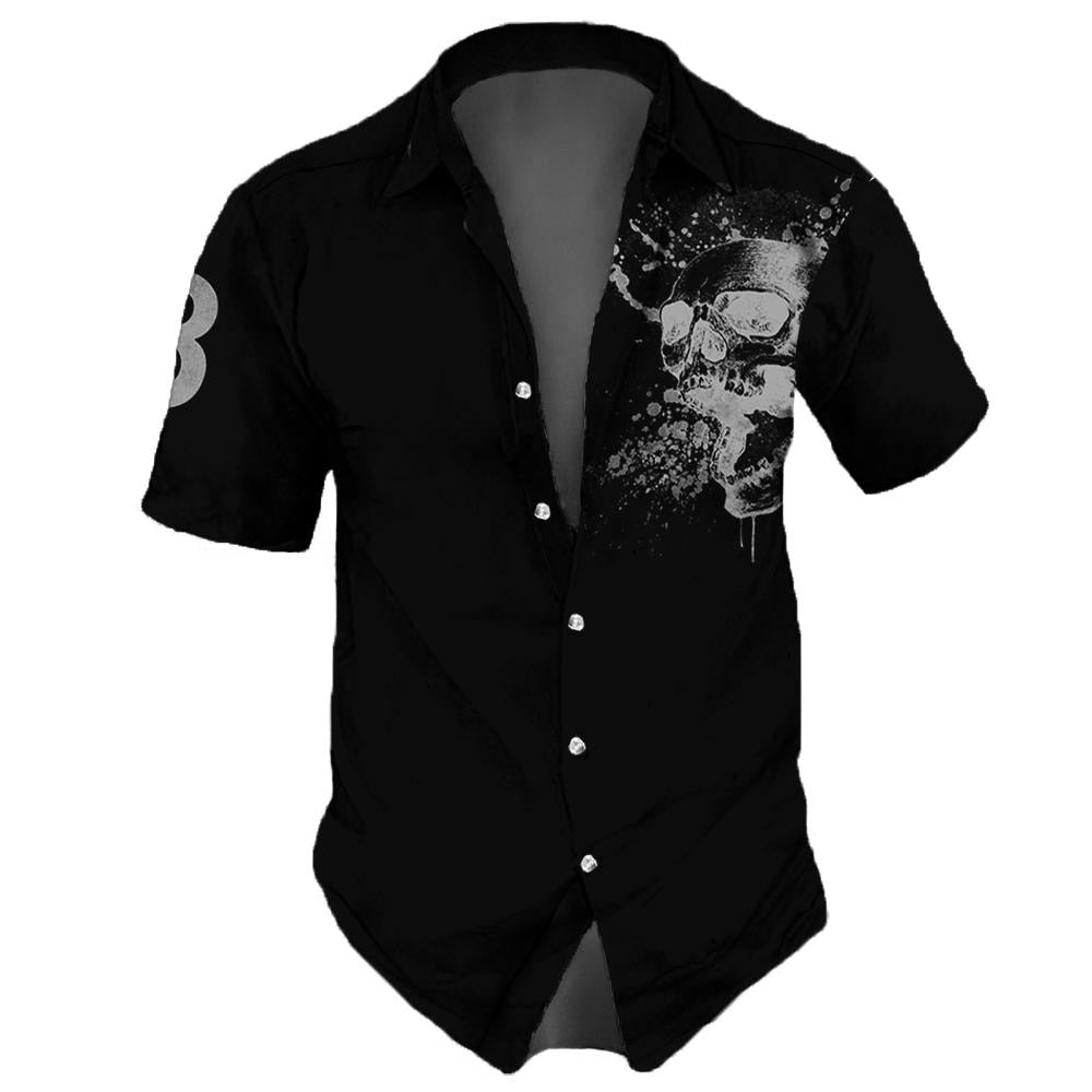 Camisa Skull Caveira, Moda Verão 2024, Rock, Gótico