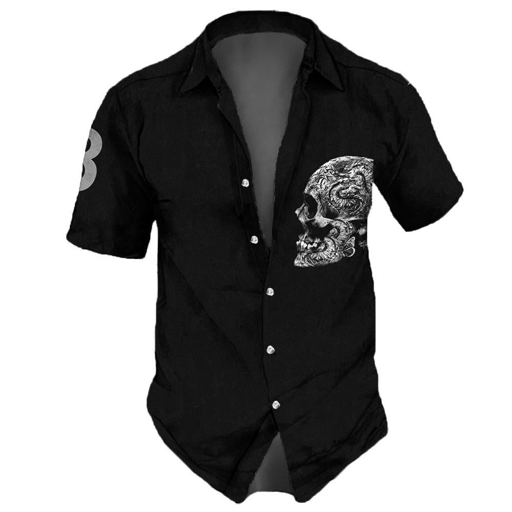 Camisa Skull Caveira, Moda Verão 2024, Rock, Gótico