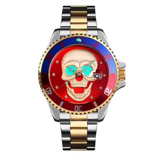 Relógio Skull Estilo Rolex, À Prova D'Água