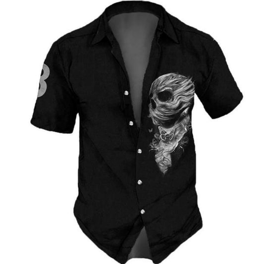 Camisa Skull Caveira, Moda Verão 2024, Rock, Gótico